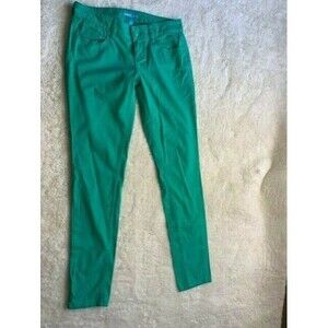 LaAmour Juniors Leggings Jeans  Size 9 Green Stretch Mid Low Rise Skinny